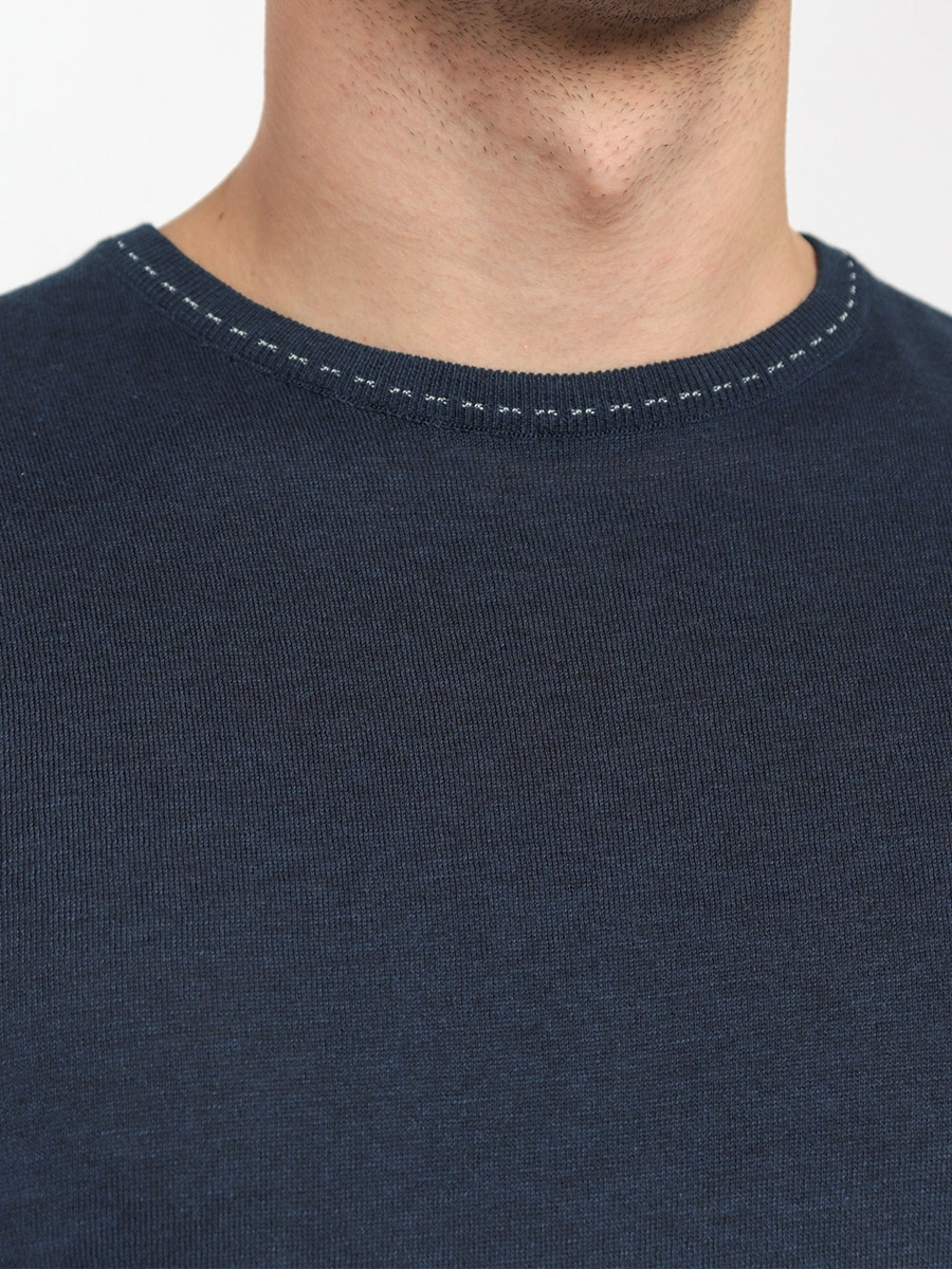 Темно-синий джемпер с короткими рукавами